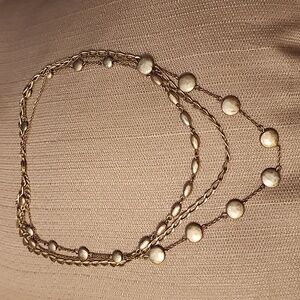 Triple Strand Hammered Gold-Tone Necklace